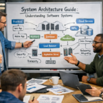 Engineers designing system architecture for modern software systems