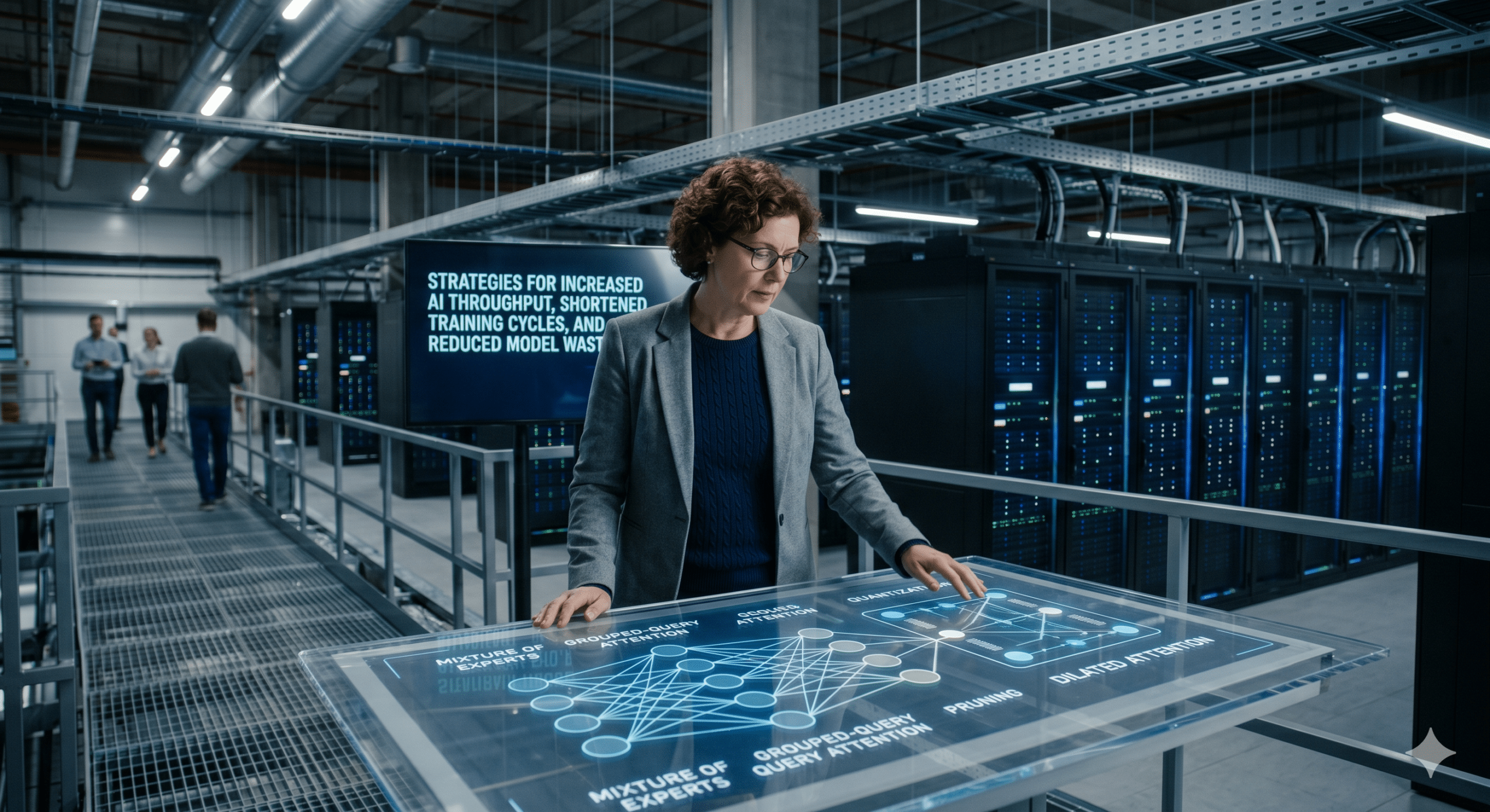 LLM Architecture engineer optimizing AI training throughput and reducing model waste in a modern data center environment